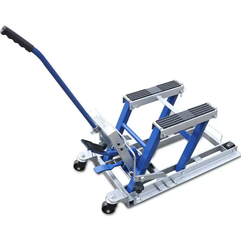 Motorcycle Hydraulic Repair Stand Motorcycle Hydraulic Lift Stand 680kg with Hydraulic Lift Pedal for Workshop Use In The Garage Blue Motorcycle Hydraulic Repair Stand Motorcycle Hydraulic Lift Stand 680kg with Hydraulic Lift Pedal for Workshop Use In The Garage Blue