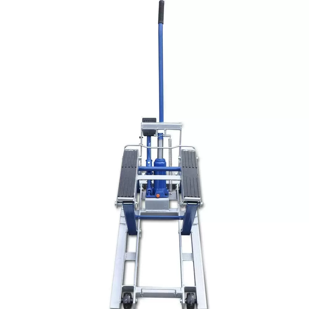Motorcycle Hydraulic Repair Stand Motorcycle Hydraulic Lift Stand 680kg with Hydraulic Lift Pedal for Workshop Use In The Garage Blue