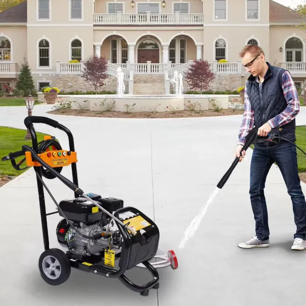 Vehicle high-pressure cleaner - 7.5 HP petrol engine - High-pressure nozzle for car, house, lawn, garden Vehicle high-pressure cleaner - 7.5 HP petrol engine - High-pressure nozzle for car, house, lawn, garden