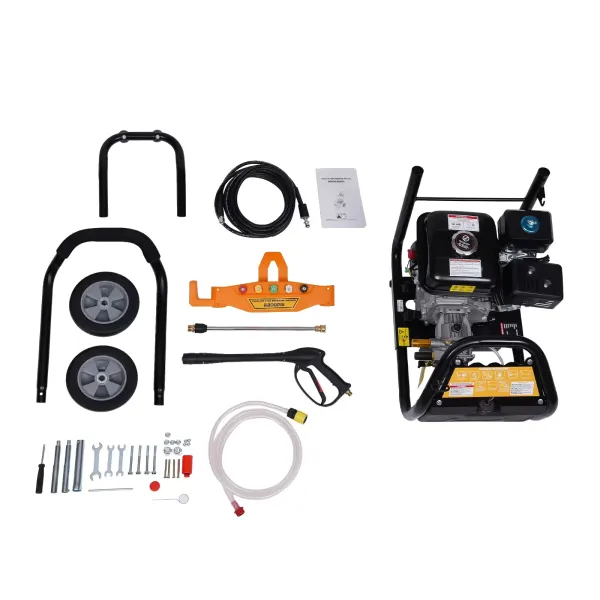 Vehicle high-pressure cleaner - 7.5 HP petrol engine - High-pressure nozzle for car, house, lawn, garden
