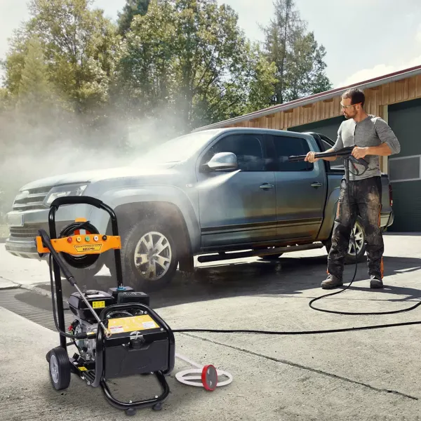 Vehicle high-pressure cleaner - 7.5 HP petrol engine - High-pressure nozzle for car, house, lawn, garden Vehicle high-pressure cleaner - 7.5 HP petrol engine - High-pressure nozzle for car, house, lawn, garden