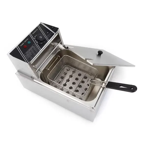 Electric Fryers 2500 W In Stainless Steel 6L For Catering Restaurants, Supermarket Snack Bars And Home