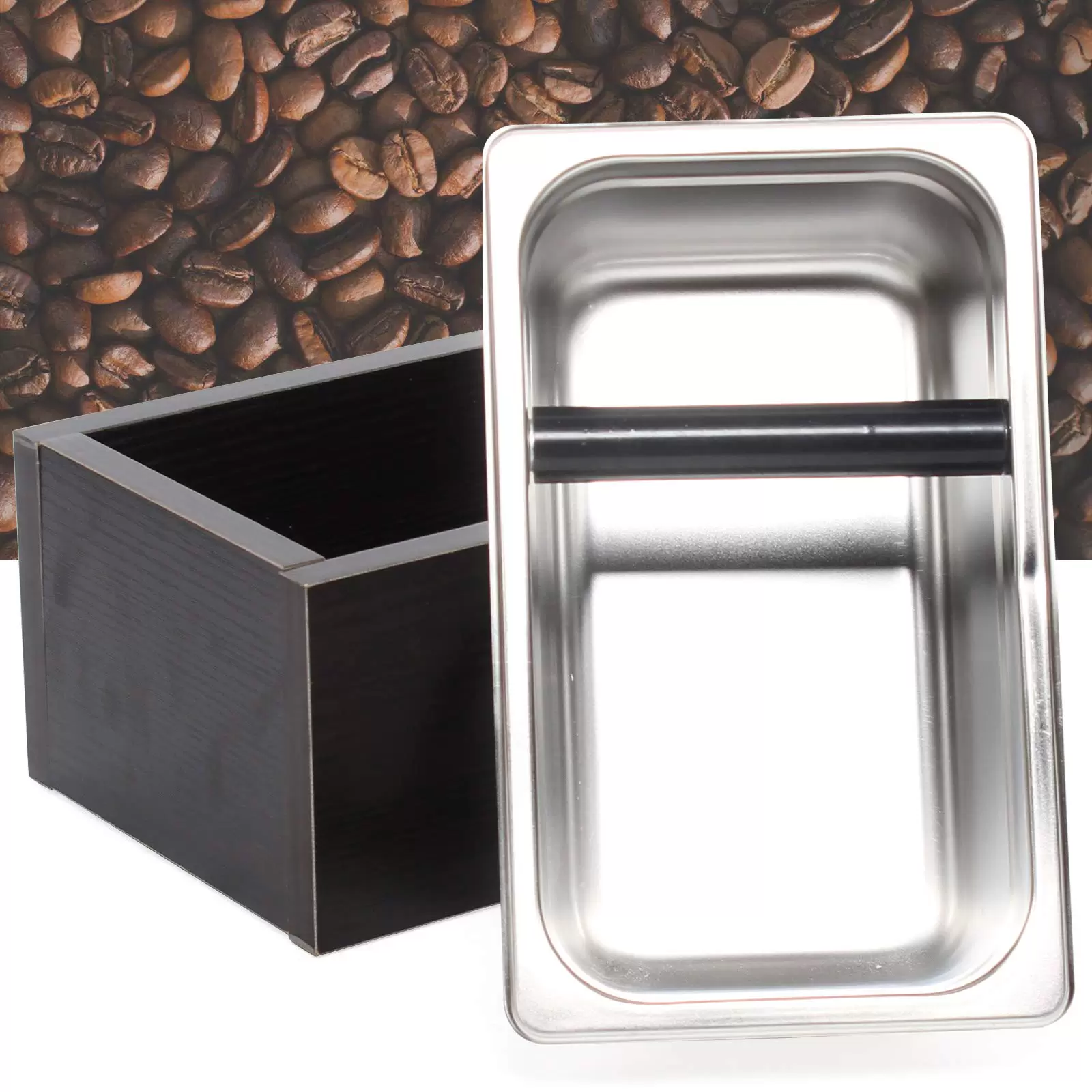 275*175*125mm Double Layer Coffee Knock Box Large Capacity Coffee Waste Bin For Collecting And Recycling Coffee Grounds Stainless steel 275*175*125mm Double Layer Coffee Knock Box Large Capacity Coffee Waste Bin For Collecting And Recycling Coffee Grounds Stainless steel