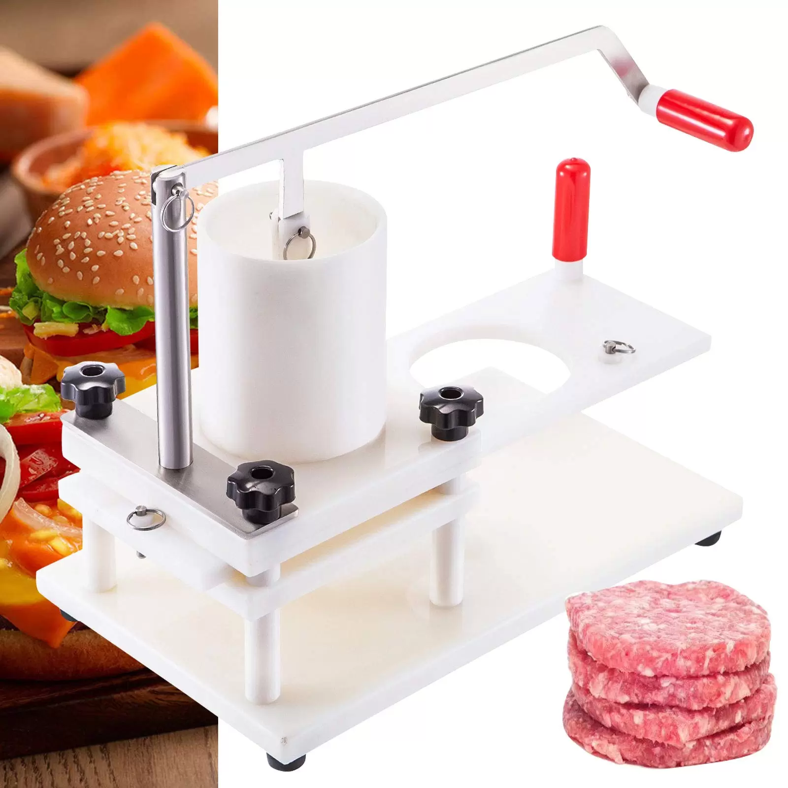 Home Commercial Hamburger Press Manual PE Modeling Machine Beef Patty Maker Heavy Duty Food-Grade Stainless Steel Bowl Burger Home Commercial Hamburger Press Manual PE Modeling Machine Beef Patty Maker Heavy Duty Food-Grade Stainless Steel Bowl Burger