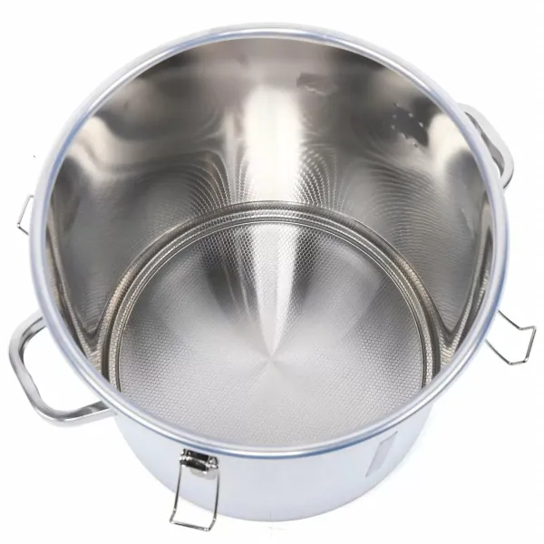 36L Fermentation Bucket Portable Stainless Steel Fermentation Bucket with Exhaust for Fermentation  Temperature Bar Thick Bottom Silver Color