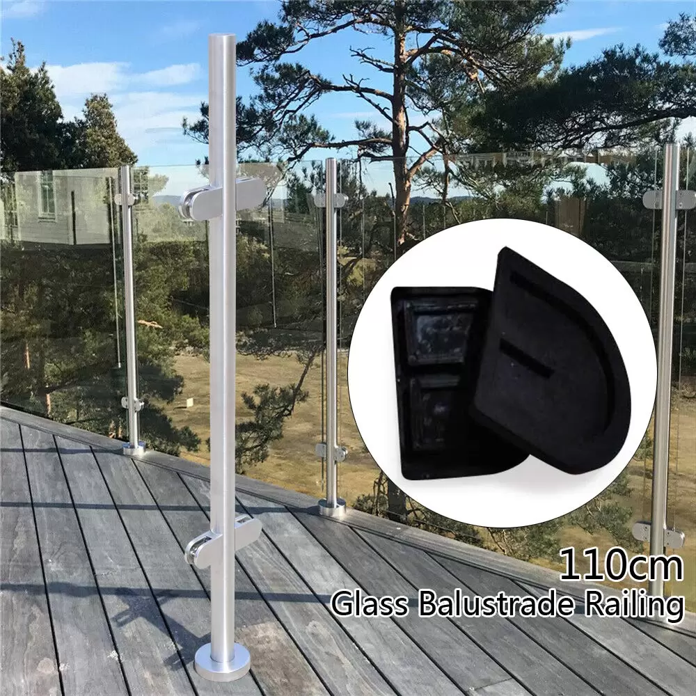316 Stainless Steel Railing Post 110cm Premium Fence with Glass Clamps Applicable 8-12mm