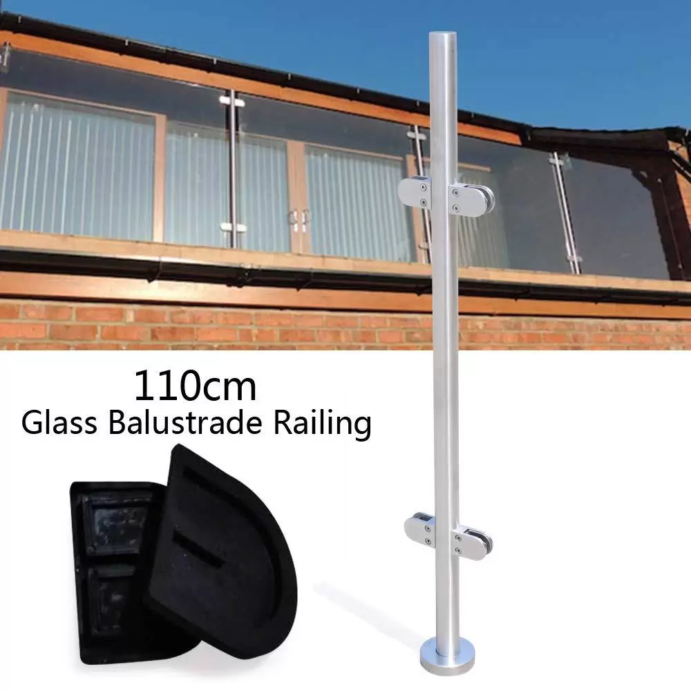 316 Stainless Steel Railing Post 110cm Premium Fence with Glass Clamps Applicable 8-12mm