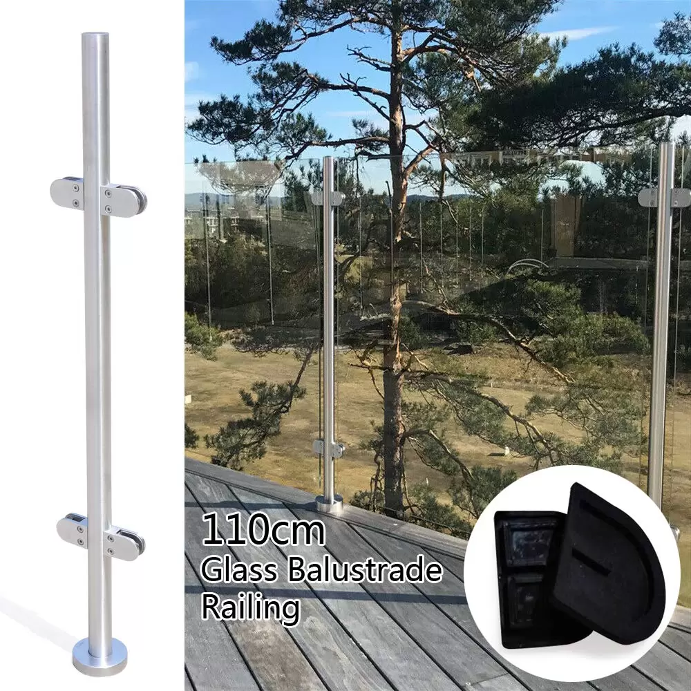 316 Stainless Steel Railing Post 110cm Premium Fence with Glass Clamps Applicable 8-12mm