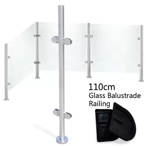 304 Stainless Steel Railing Post 110cm Premium Fence with Glass Clamps Applicable 8-12mm