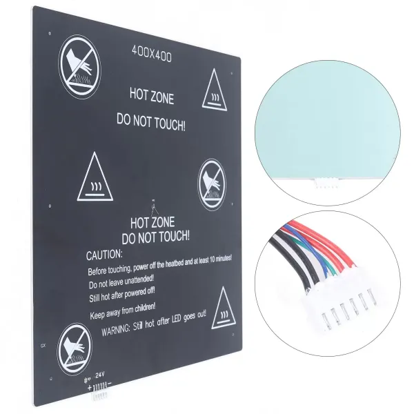 400 x 400 x 3 mm - 3D Printing Bed - 3D Printer - Aluminum Heated Bed - Thermal Platform 400 x 400 x 3 mm - 3D Printing Bed - 3D Printer - Aluminum Heated Bed - Thermal Platform