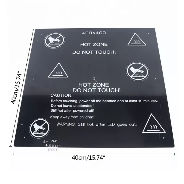 400 x 400 x 3 mm - 3D Printing Bed - 3D Printer - Aluminum Heated Bed - Thermal Platform 400 x 400 x 3 mm - 3D Printing Bed - 3D Printer - Aluminum Heated Bed - Thermal Platform