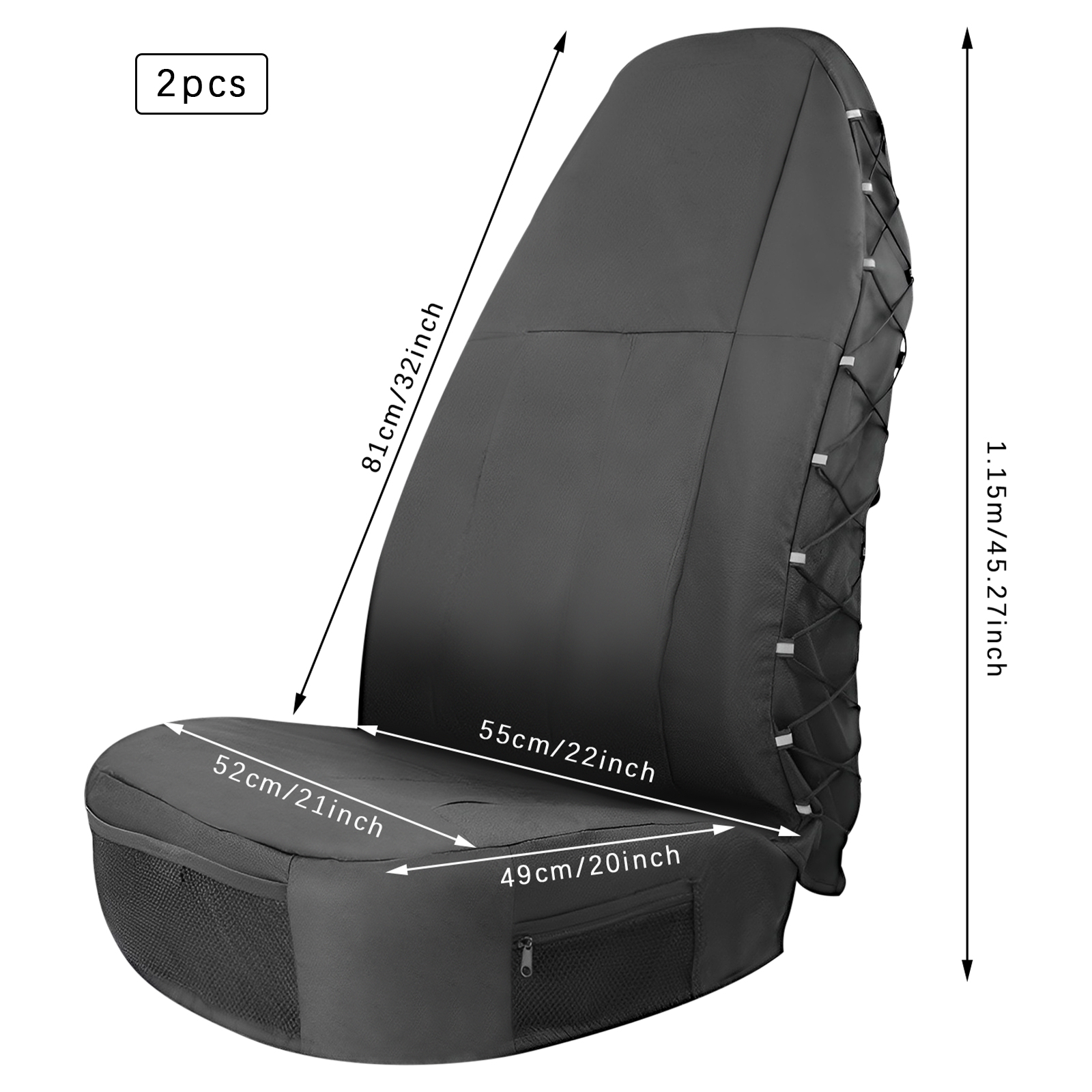 52x49x81cm Car Front Seat Covers, 2PCS Seat Covers, Seat Cover for Most Car Seats on the Market such as Cars, SUVs