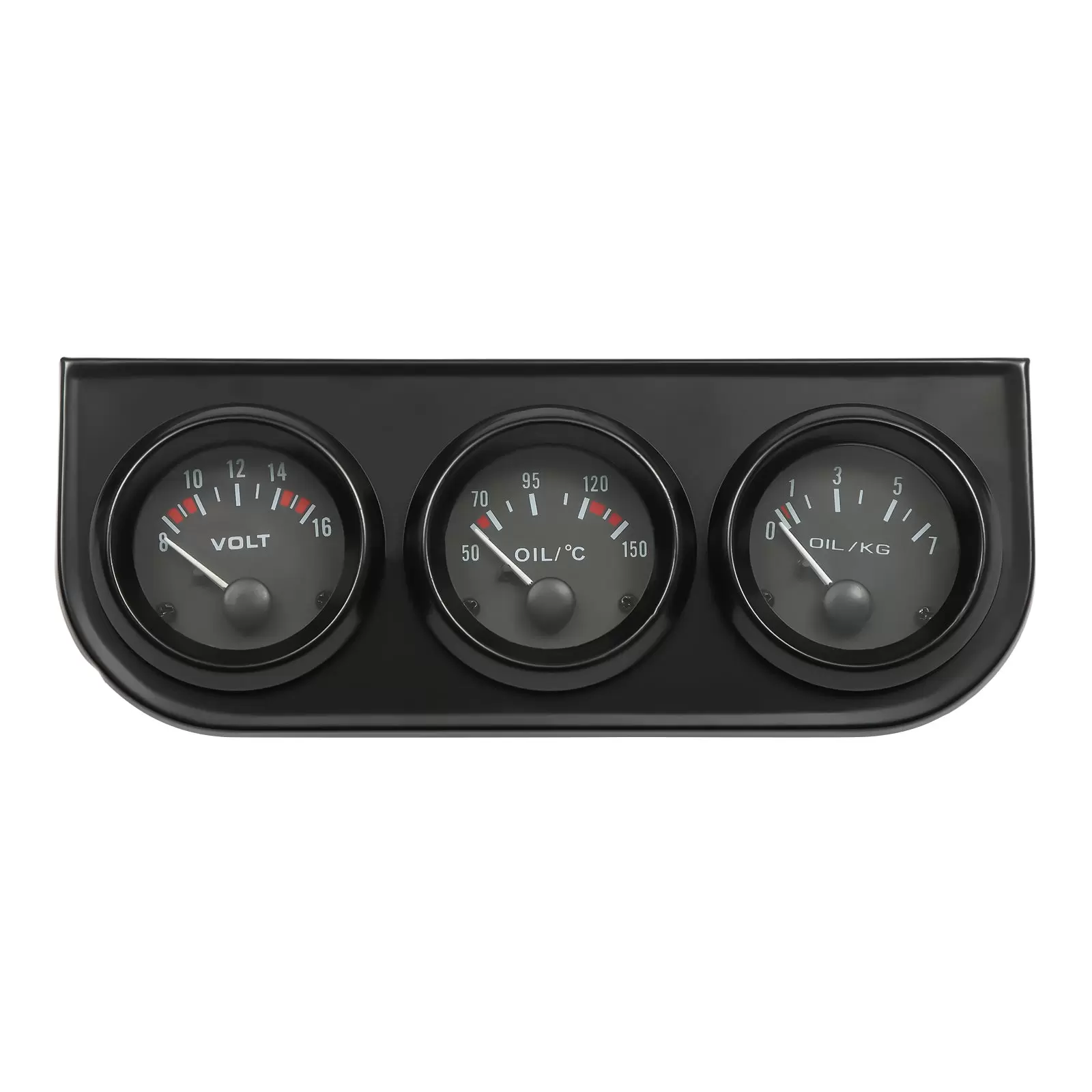 52mm 3 in 1 Additional Instruments Water Temperature Gauge Oil Pressure Gauge Voltmeter Gauge
