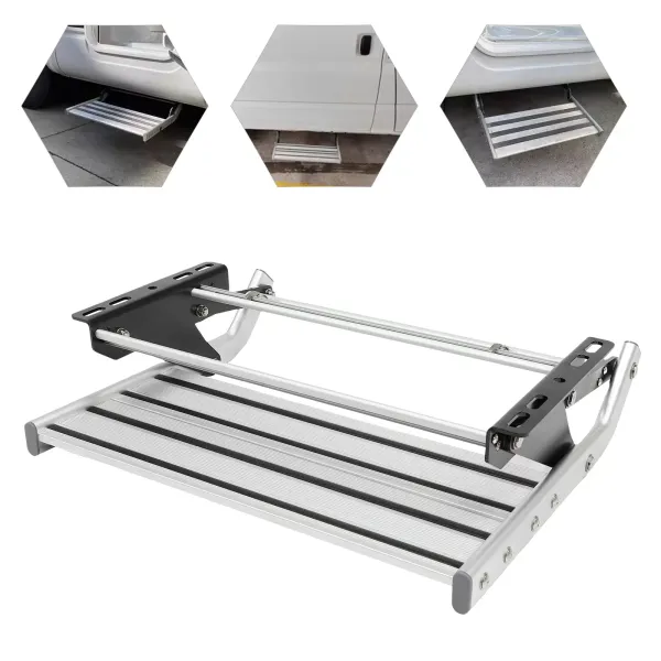 Manual Entry made of Aluminum Alloy Step Motorhome Step Camping Entry Step for RVs, Travel Trailers