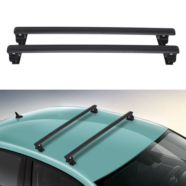 Universal Roof Rack Cross Bars Lockable Car Top Crossbars Lockable Roof Rack For Universal Models without Longitudinal Rail Luggage Racks on the Roof Black