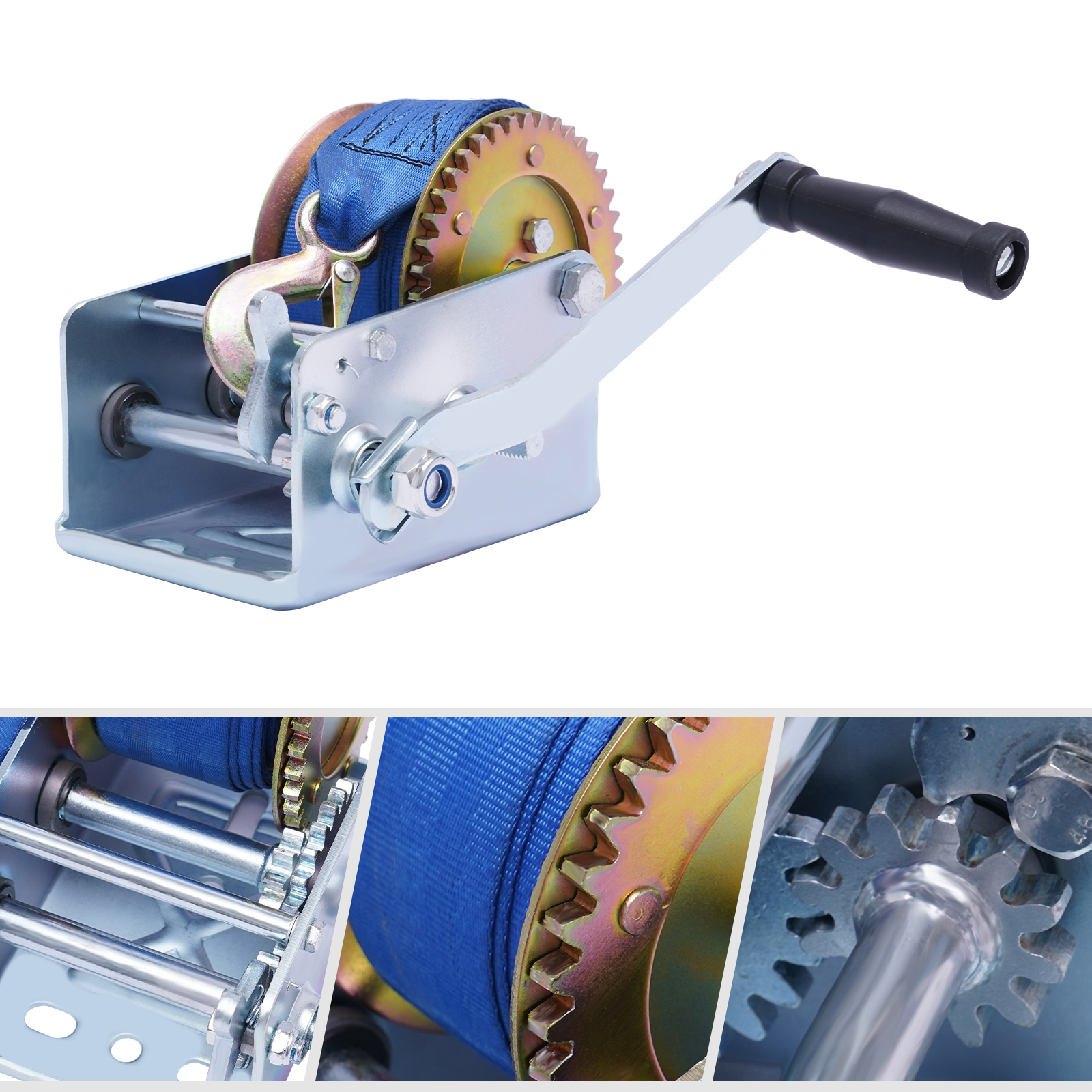 Manual Cable Winch Cable Winch with Blue Cable Rescue Winch 10m 2500lbs Elaborate Design Wide Application Long Service Life Manual Cable Winch Cable Winch with Blue Cable Rescue Winch 10m 2500lbs Elaborate Design Wide Application Long Service Life