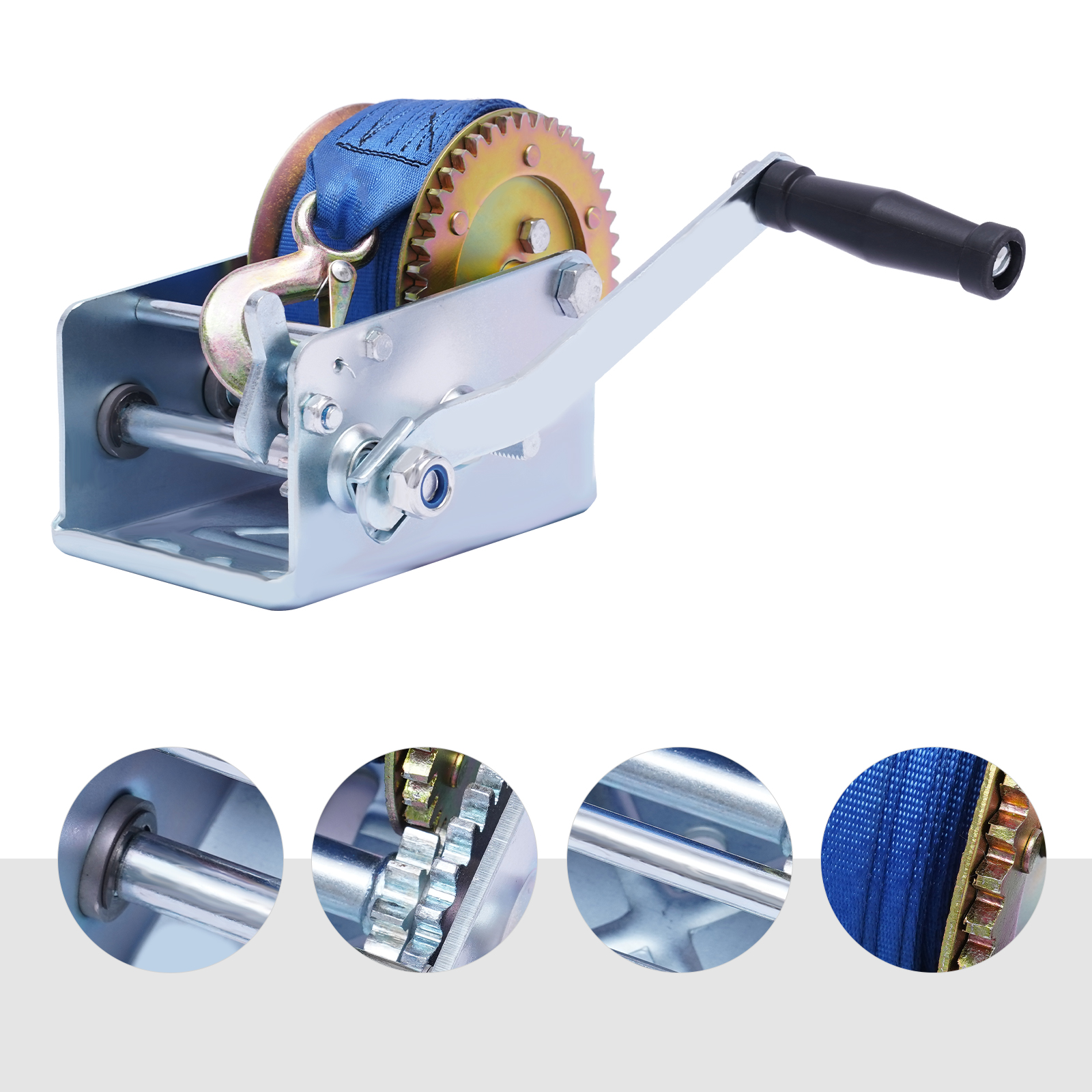Manual Cable Winch Cable Winch with Blue Cable Rescue Winch 10m 2500lbs Elaborate Design Wide Application Long Service Life Manual Cable Winch Cable Winch with Blue Cable Rescue Winch 10m 2500lbs Elaborate Design Wide Application Long Service Life