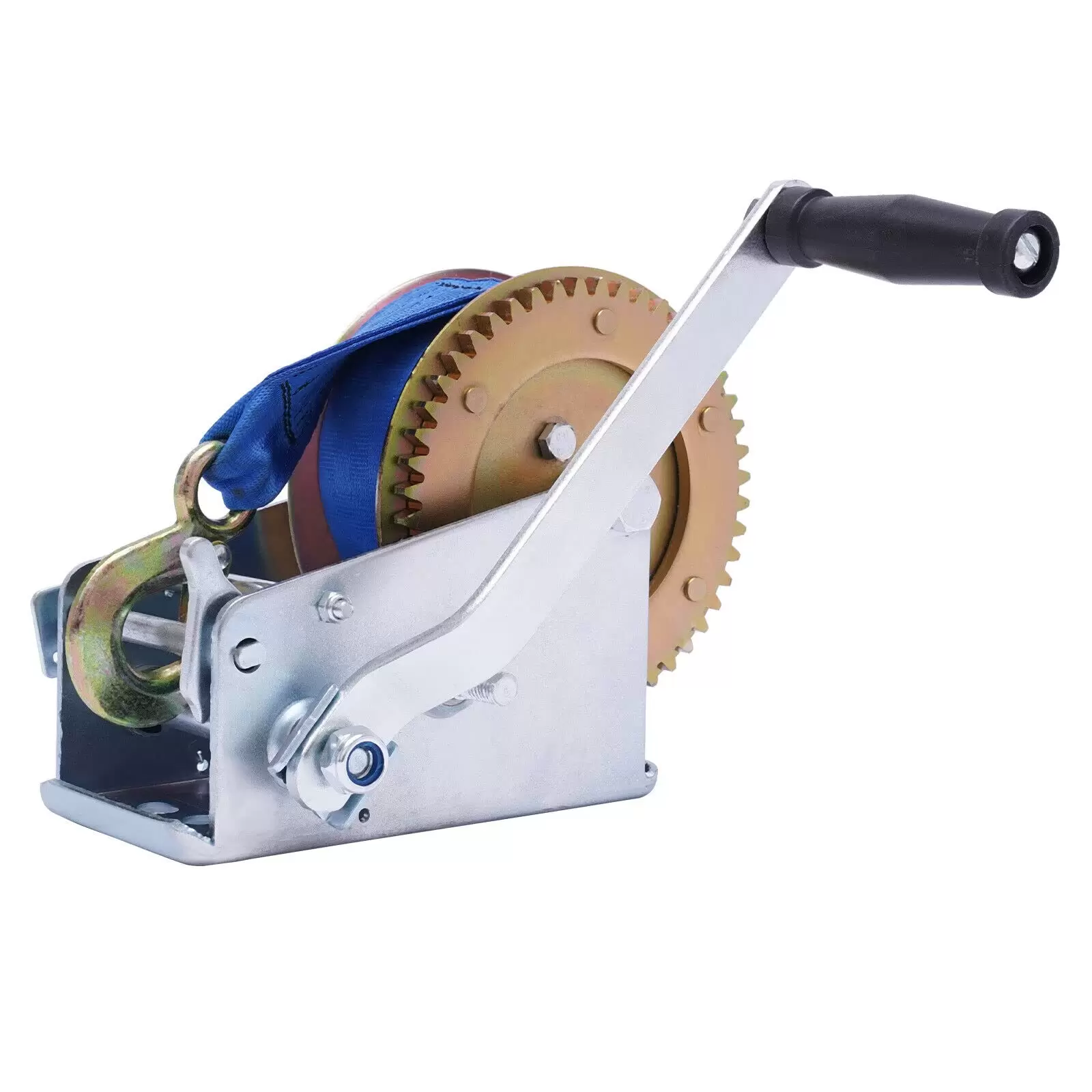3500 lbs Hand Winch with Blue Cable for Car Trailer 10m Belt