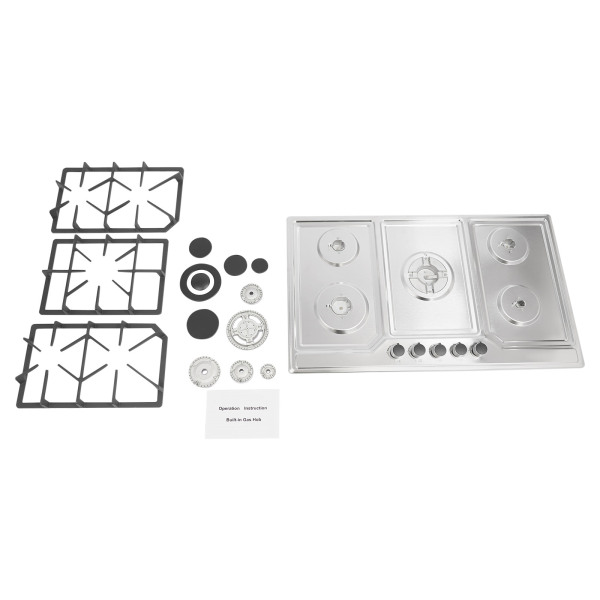 Gas Stove, Gas Stove With 5 Burners, Gas Cooktop for Apartments and Indoor Use to Meet Various Cooking Needs