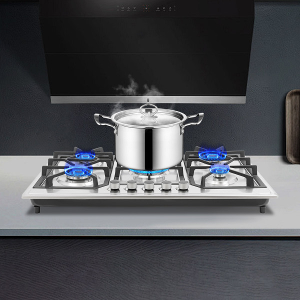 Gas Stove, Gas Stove With 5 Burners, Gas Cooktop for Apartments and Indoor Use to Meet Various Cooking Needs