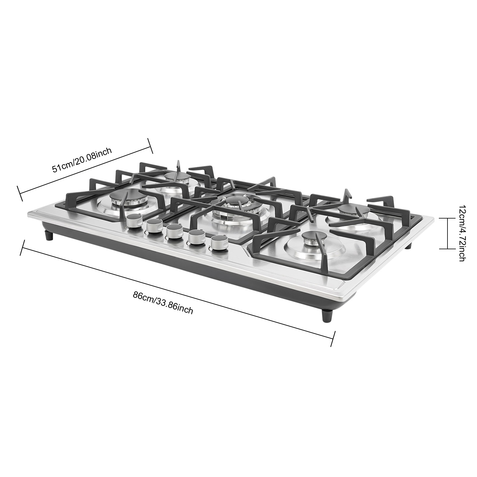 Gas Stove, Gas Stove With 5 Burners, Gas Cooktop for Apartments and Indoor Use to Meet Various Cooking Needs