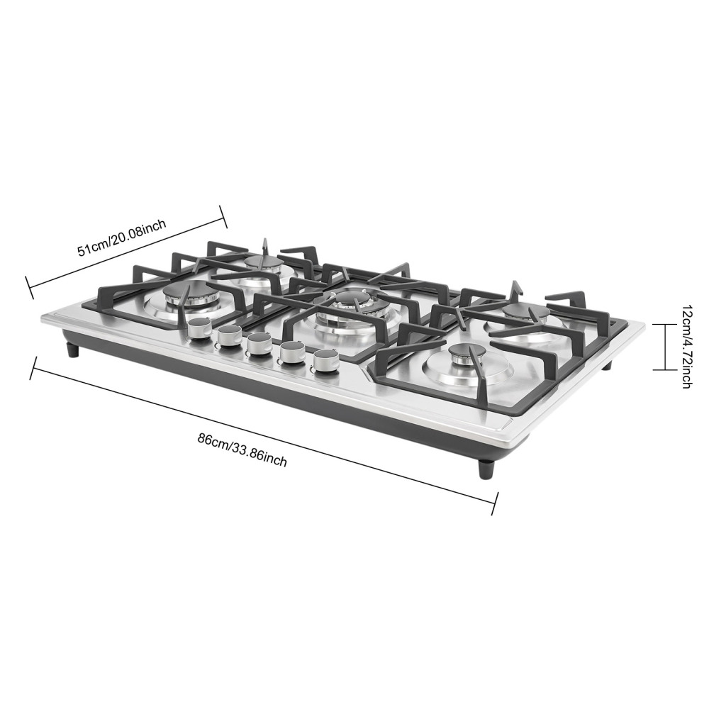 Gas Stove, Gas Stove With 5 Burners, Gas Cooktop for Apartments and Indoor Use to Meet Various Cooking Needs