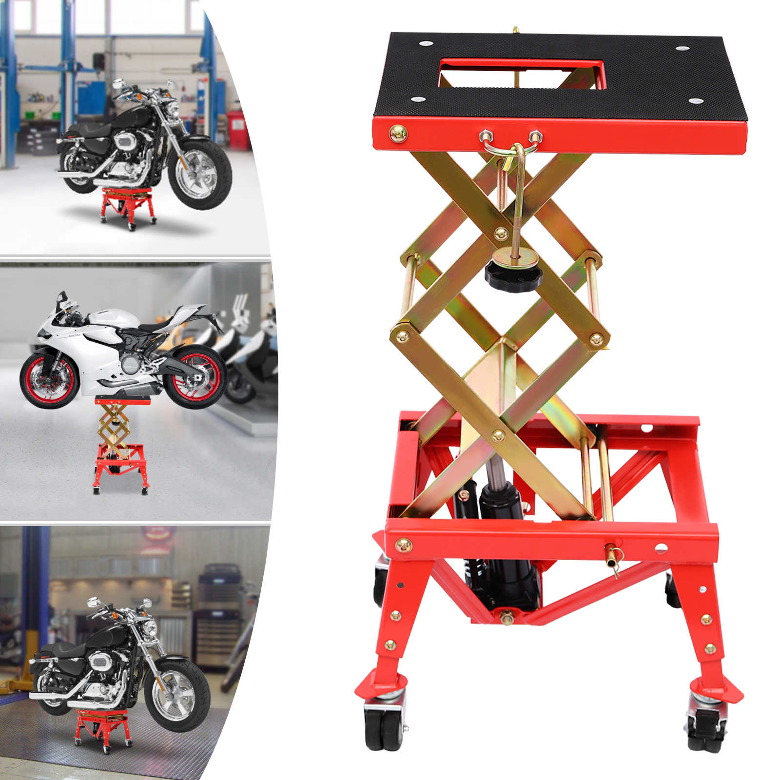 Motorcycle lifting platform with wheels, load-bearing capacity 160KG