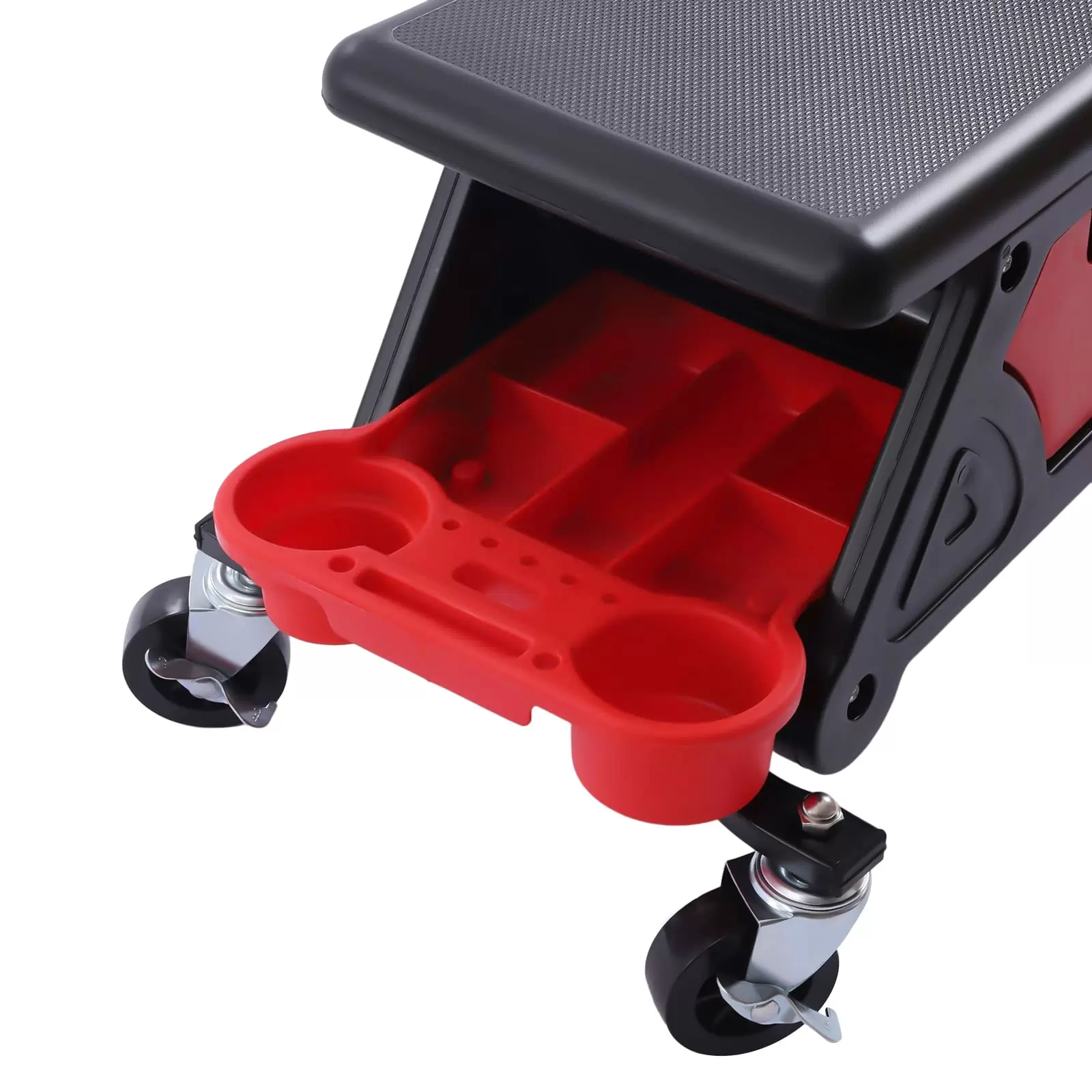 Detailing Seat Mechanics Stool with Wheels Mobile Rolling Creeper Seat or Chair Tools Organizer Storage Trays for Garage DIY Home Car Wash Wax Polishing Projects