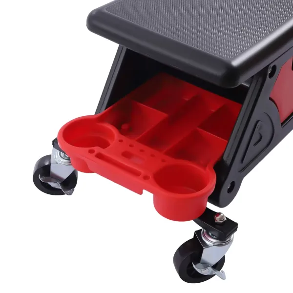 Detailing Seat Mechanics Stool with Wheels Mobile Rolling Creeper Seat or Chair Tools Organizer Storage Trays for Garage DIY Home Car Wash Wax Polishing Projects