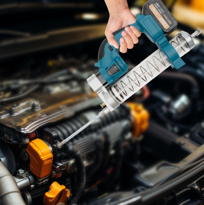 21V Cordless Oil Gun Without Battery And Charger With Mouthpiece Hose For Motor Vehicles Heavy Machinery Ships Automobiles