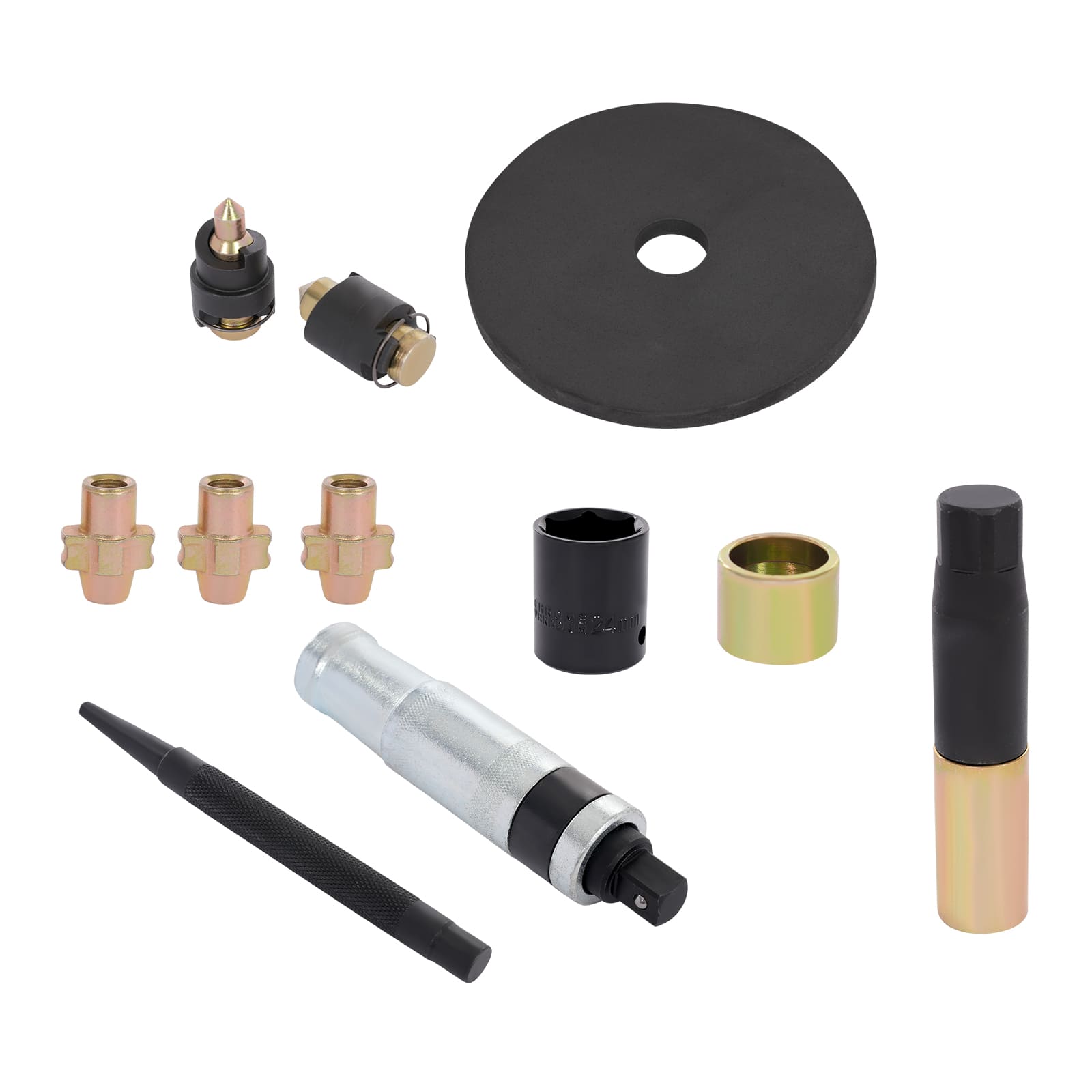 Wheel nut extraction kit, Tool set for removing wheel nuts, for car maintenance at home, in personal workshops, car repair shops