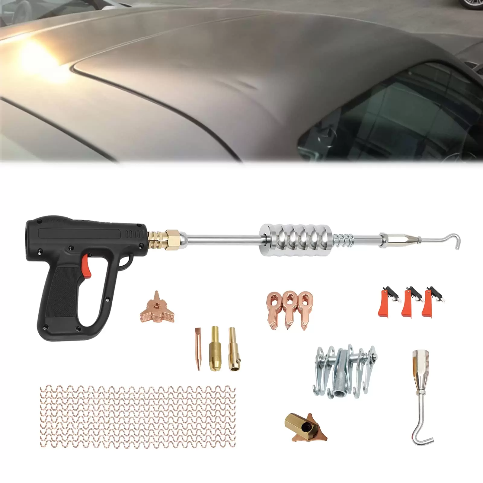 81 pc Spotter Accessory Box Dent Repair Tool Bodywork Repair Dent Repair Kit 81 pc Spotter Accessory Box Dent Repair Tool Bodywork Repair Dent Repair Kit