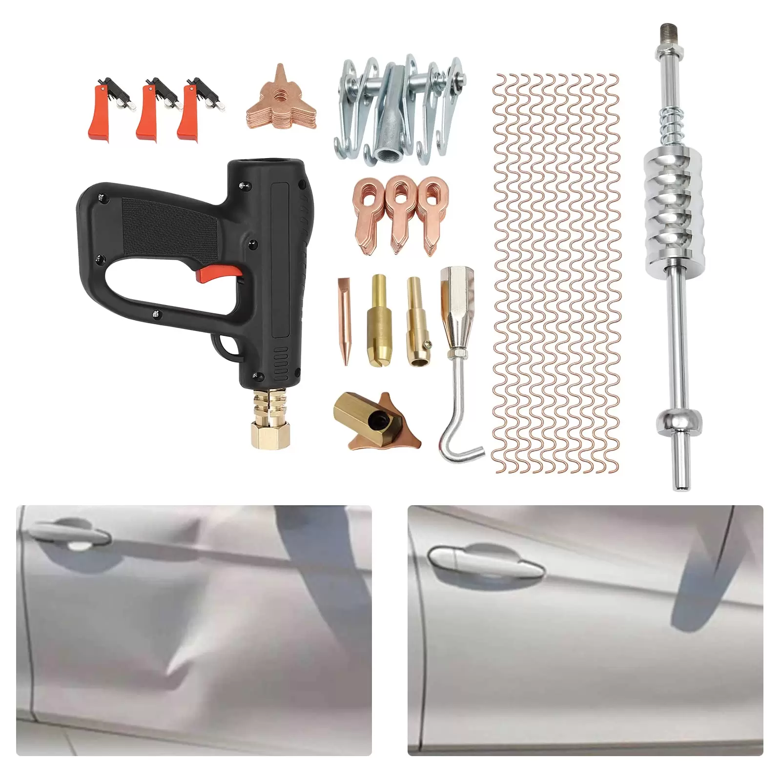 81 pc Spotter Accessory Box Dent Repair Tool Bodywork Repair Dent Repair Kit 81 pc Spotter Accessory Box Dent Repair Tool Bodywork Repair Dent Repair Kit