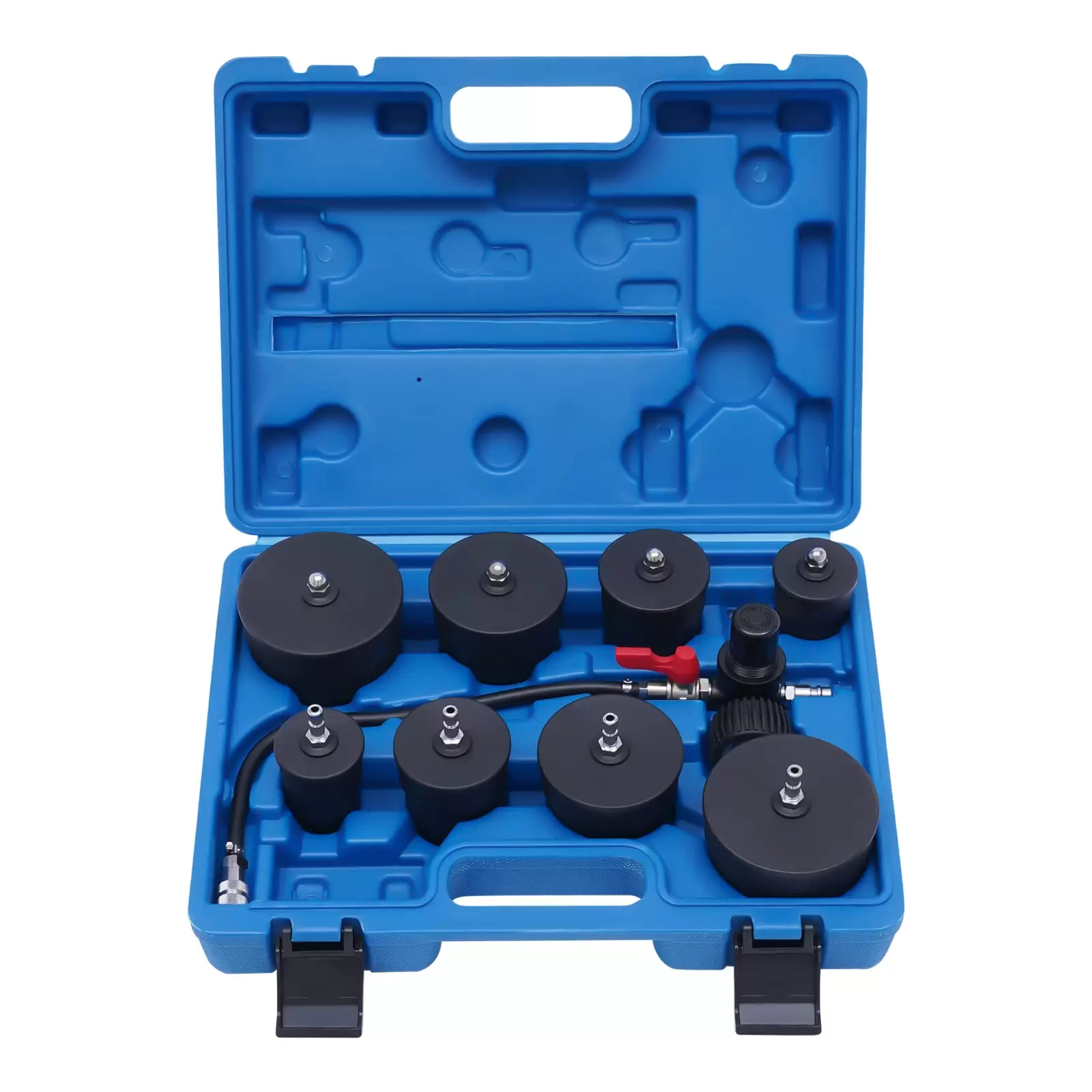 9pcs Turbocharger System Adapters for 1.38" to 3.54" Coolant Hose Turbo System Charger Air Pressure Leakage Tester Turbo System Leakage Tester