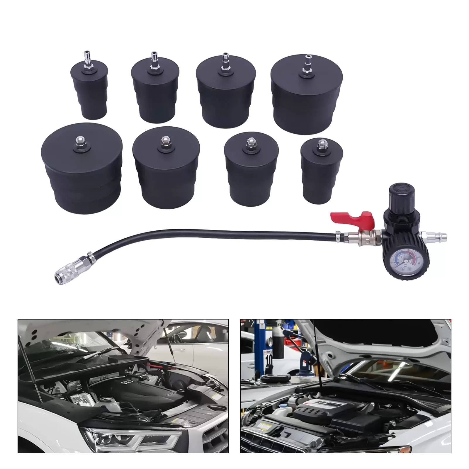 9pcs Turbocharger System Adapters for 1.38" to 3.54" Coolant Hose Turbo System Charger Air Pressure Leakage Tester Turbo System Leakage Tester 9pcs Turbocharger System Adapters for 1.38" to 3.54" Coolant Hose Turbo System Charger Air Pressure Leakage Tester Turbo System Leakage Tester