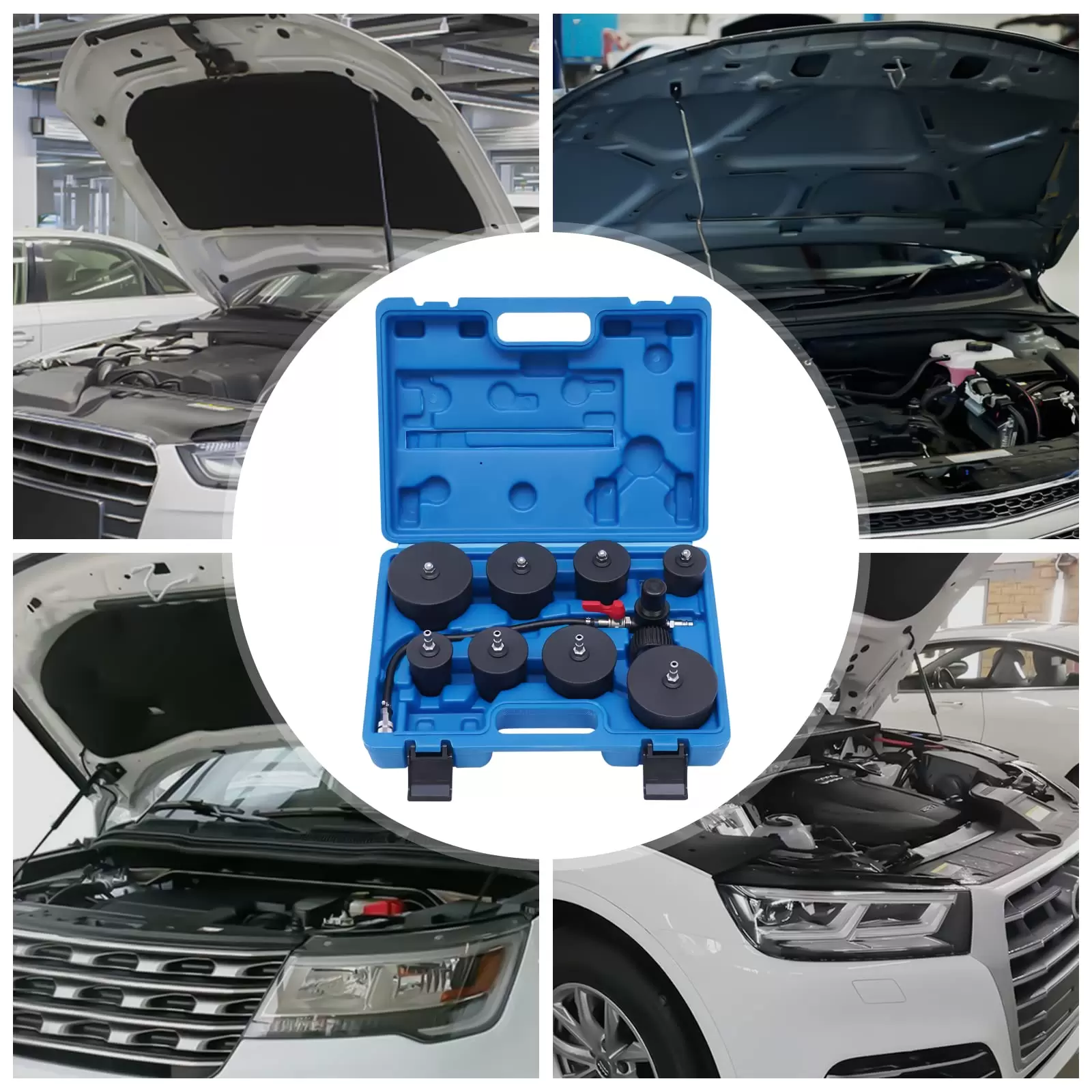 9pcs Turbocharger System Adapters for 1.38" to 3.54" Coolant Hose Turbo System Charger Air Pressure Leakage Tester Turbo System Leakage Tester 9pcs Turbocharger System Adapters for 1.38" to 3.54" Coolant Hose Turbo System Charger Air Pressure Leakage Tester Turbo System Leakage Tester