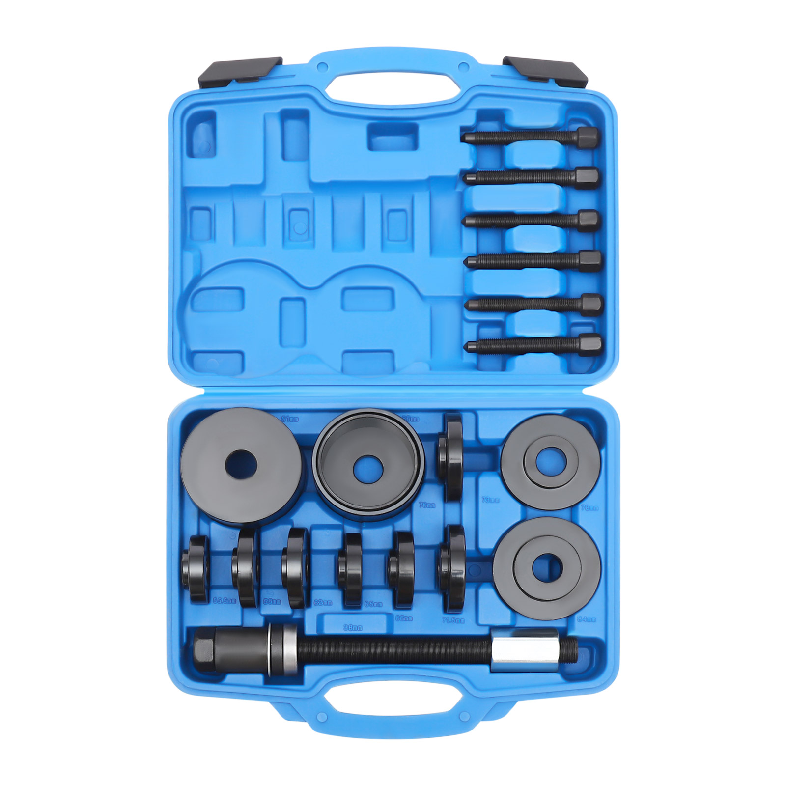 21 Pieces Front Wheel Drive Bearing Removal Adapter Puller Pulley Tool Kit Master Set Wheel Bearing Wheel Hub Tool Bearing Puller Set Black