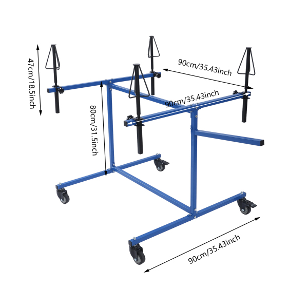 Wheel Paint Stand Rack, Wheel Rim Painting Stand, Painting Car Repair Rack - Blue