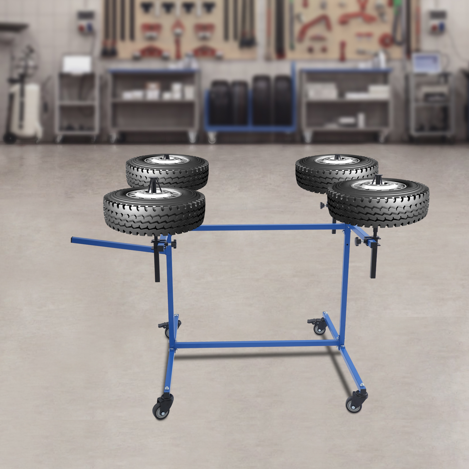 Wheel Paint Stand Rack, Wheel Rim Painting Stand, Painting Car Repair Rack - Blue