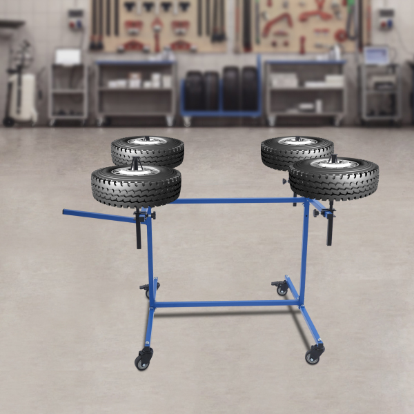 Wheel Paint Stand Rack, Wheel Rim Painting Stand, Painting Car Repair Rack - Blue