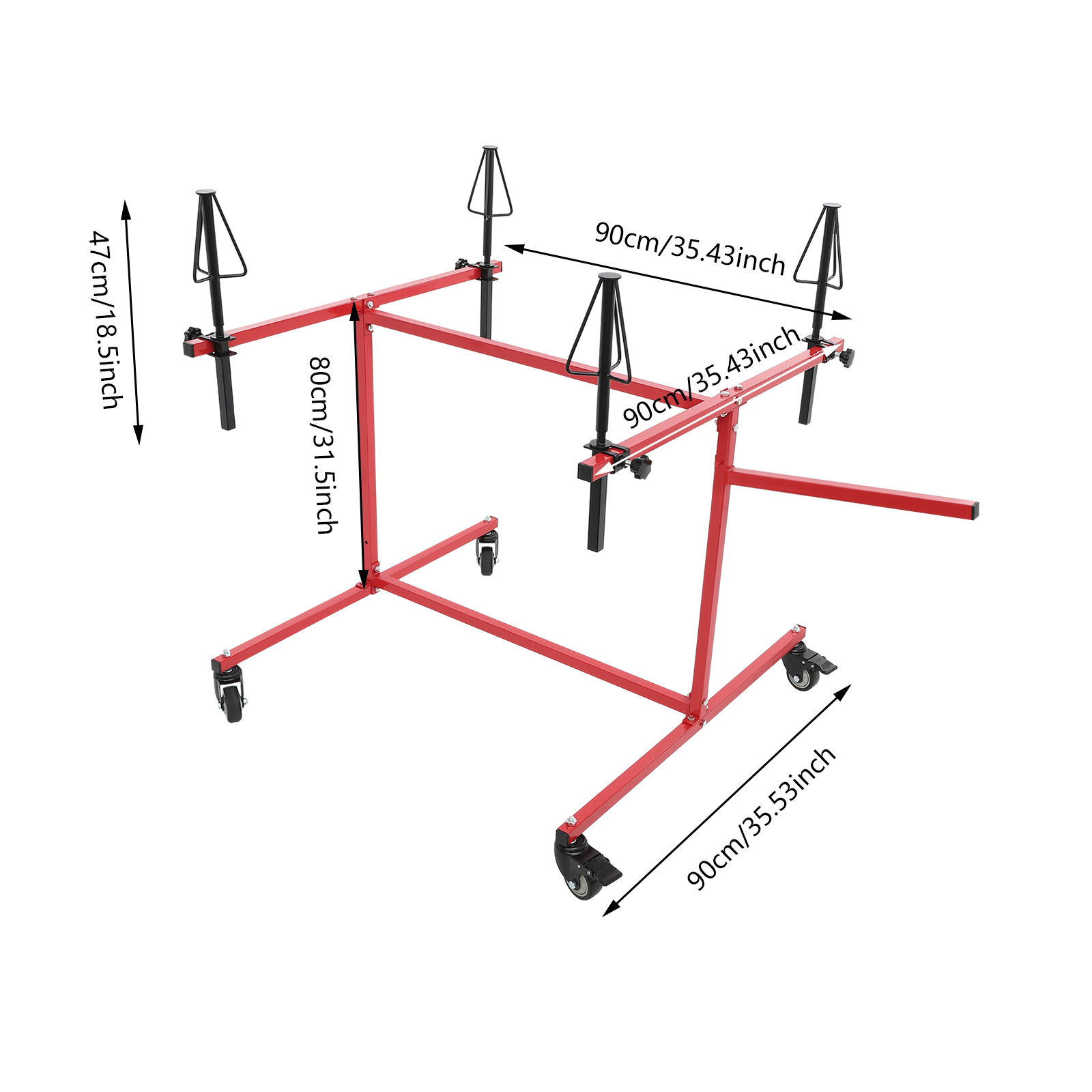 Wheel Paint Stand Rack, Wheel Rim Painting Stand, Painting Car Repair Rack - Red Wheel Paint Stand Rack, Wheel Rim Painting Stand, Painting Car Repair Rack - Red