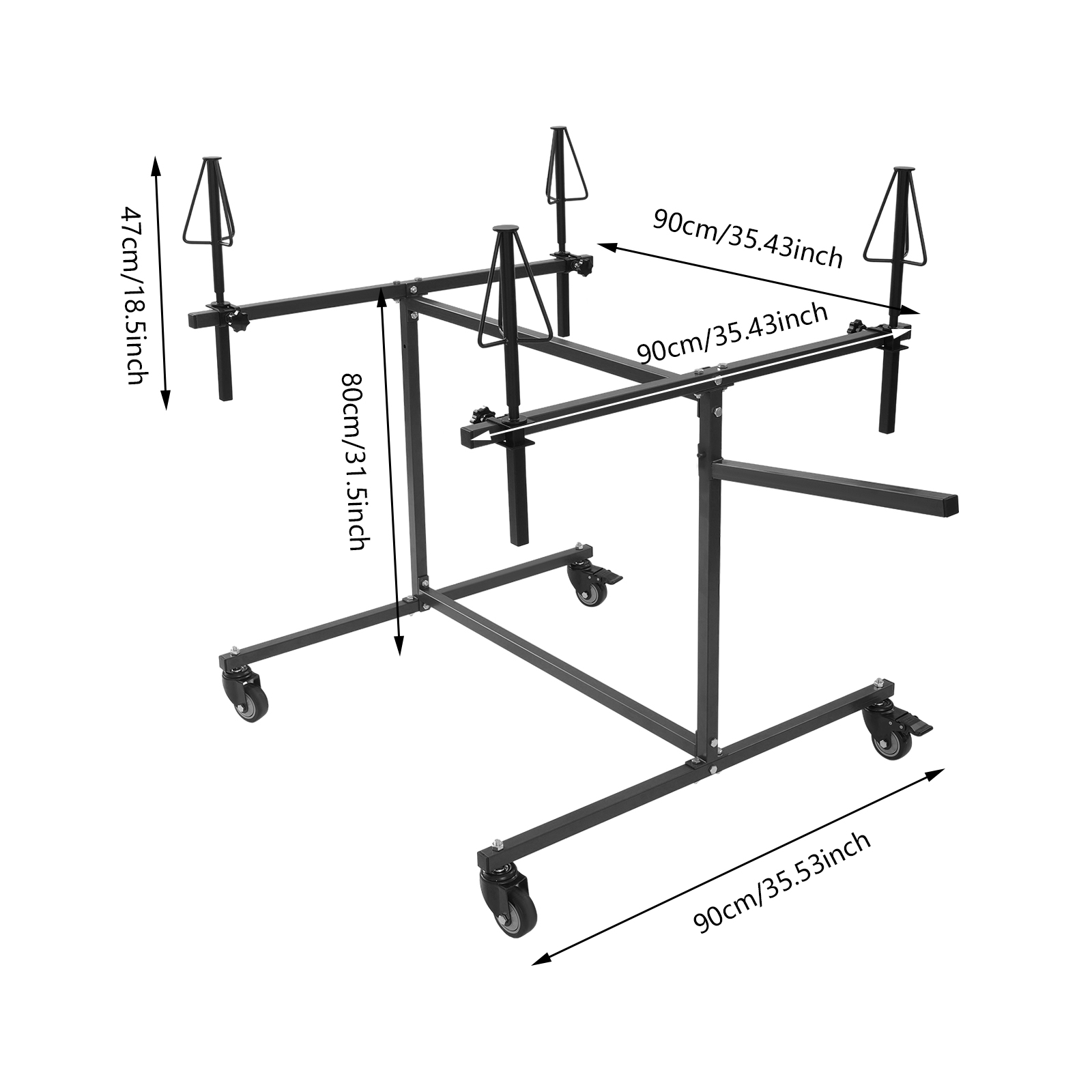 Wheel Paint Stand Rack, Wheel Rim Painting Stand, Painting Car Repair Rack - Black