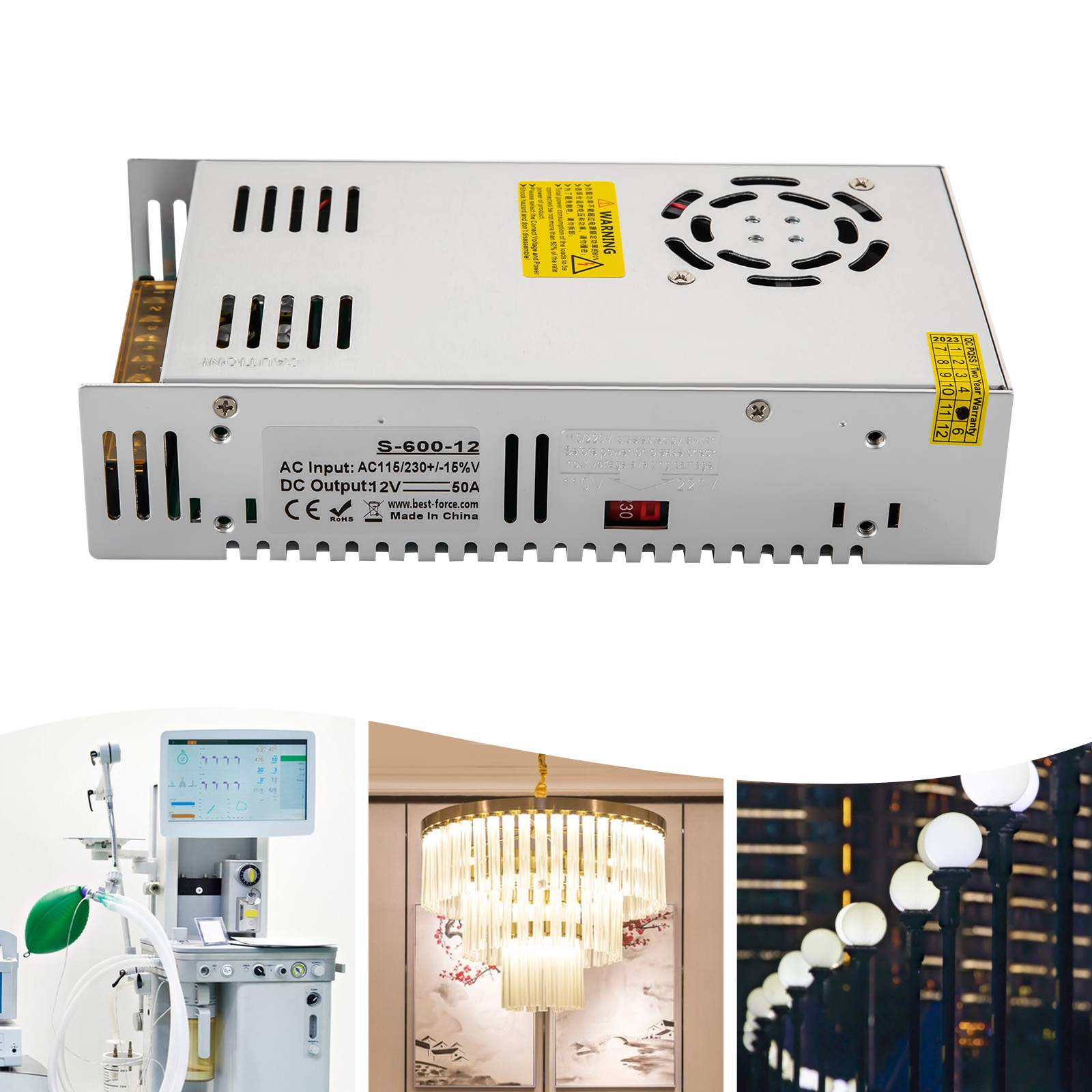 12V 50A 600W DC 12V Power Supply, AC 220V Voltage Converter to Transformer, 12V Volt Transformer