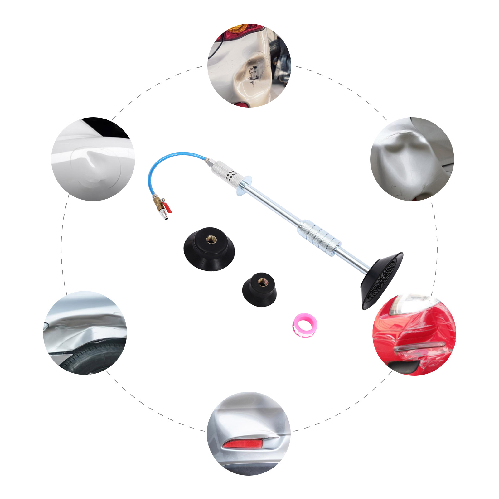 Dent Remover, Pneumatic Dent Repair Kit, Working Pressure: 70~170 PSI , Black Dent Remover, Pneumatic Dent Repair Kit, Working Pressure: 70~170 PSI , Black