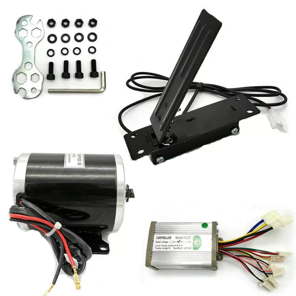 36V DC 800W Electric Brush Motor Conversion Kit for Gokart E-bike with Foot Pedal and Controller