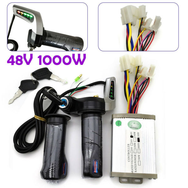 1000W Electric Scooter Brush Motor, DC 48V Controller Control Unit Motor, Throttle Grip Set