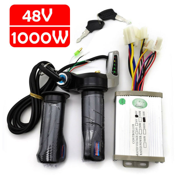 1000W Electric Scooter Brush Motor, DC 48V Controller Control Unit Motor, Throttle Grip Set