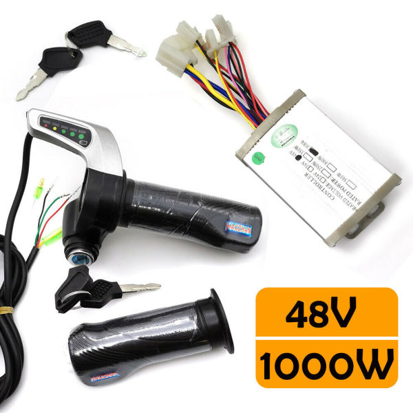 1000W Electric Scooter Brush Motor, DC 48V Controller Control Unit Motor, Throttle Grip Set