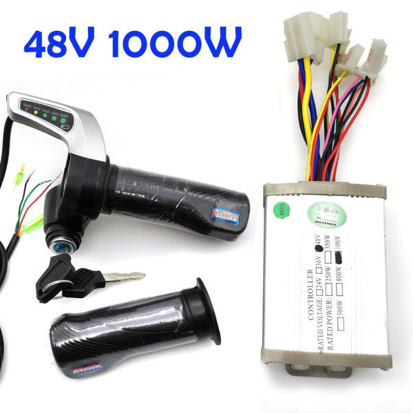 1000W Electric Scooter Brush Motor, DC 48V Controller Control Unit Motor, Throttle Grip Set