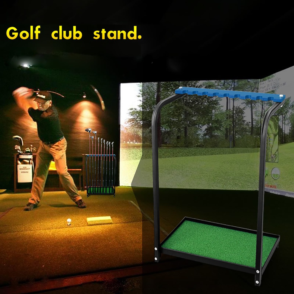 9 Golf Club Set Storage, Golf Putter Stand, Heavy Duty Metal Organizer, 9 Putters and Equipment